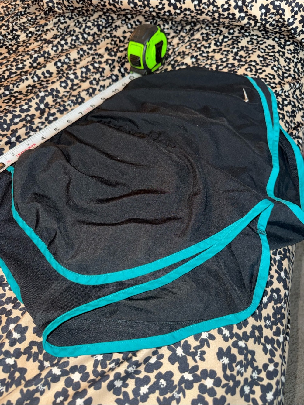 Nike Black Athletic Shorts with Teal Trim